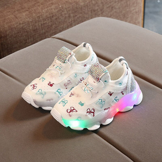 Sneakers with Butterfly Details and Lights