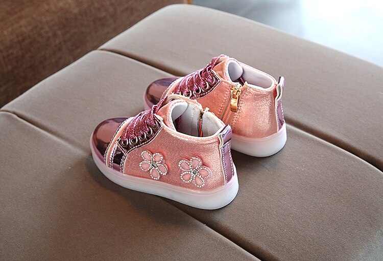Pink Flower Sneakers (Size 20 to 27)
