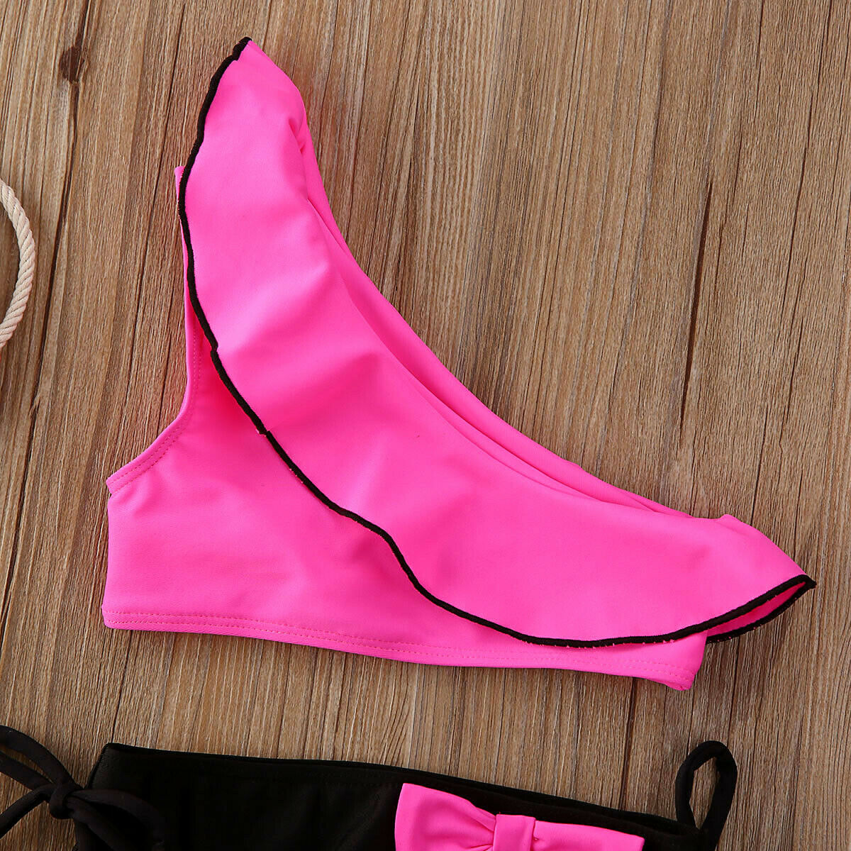 Biquíni Infantil Tropical Luminoso com um só ombro